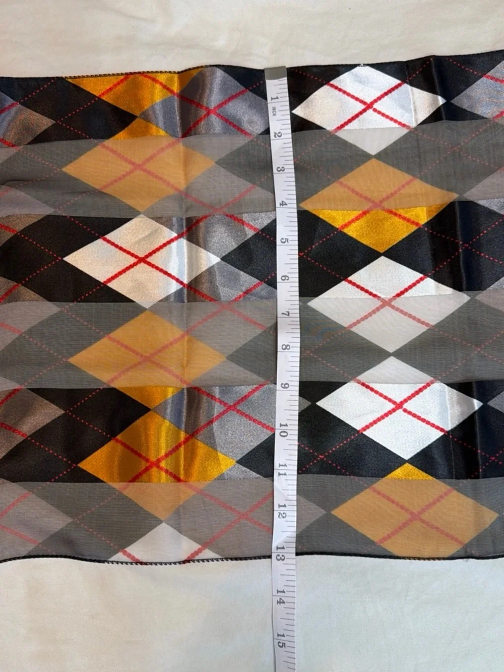 Silky Plaid Black & Orange Lightweight Women's Scarf